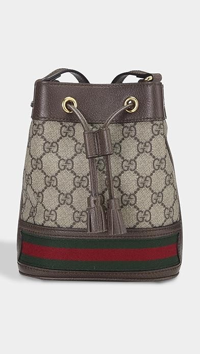 Gucci Women's Pre-Loved Brown Coated Canvas Ophidia Bucket Bag