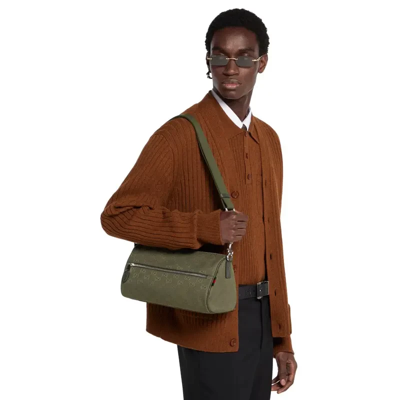 GUCCI GG Canvas Small Boston Bag