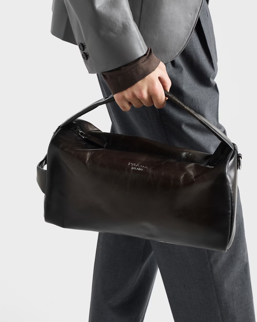 PARDA Antiqued leather shoulder bag